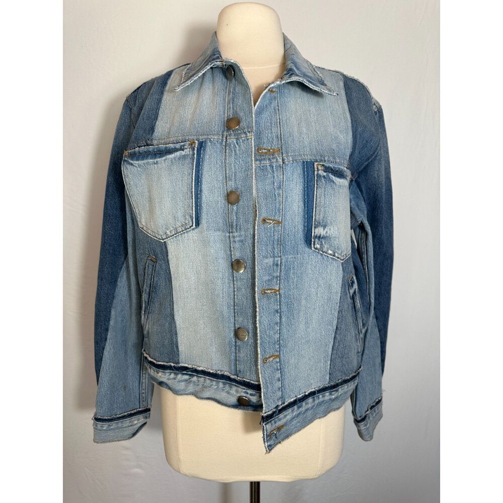Frame Colorblock Denim Jacket Size Large - image 5